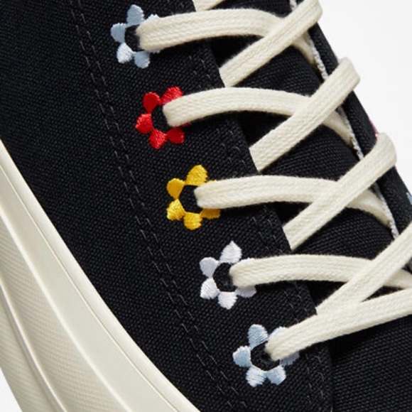 Converse Chuck Taylor All Star Lift Platform Floral Embroidery Low Top - Picture 7 of 7